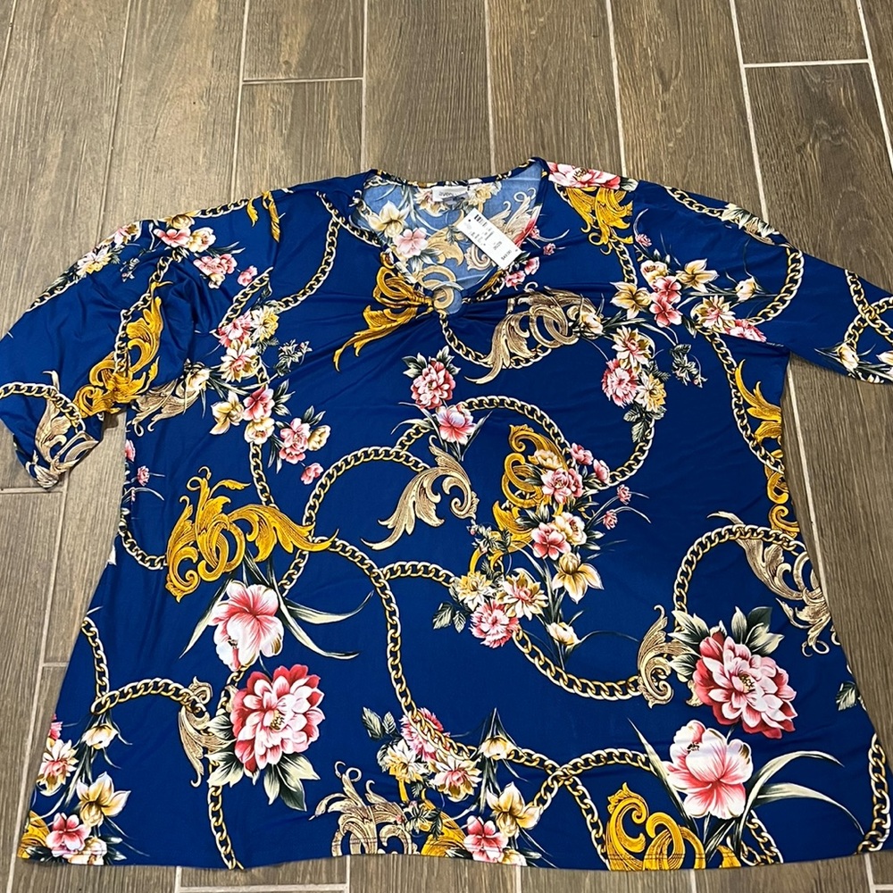 Avenue top three-quarter sleeve multicolor
